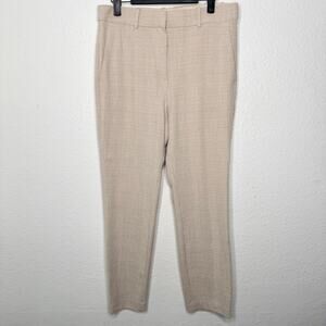 H&M Womens Pants Size 12 Beige Plaid Printed Trousers Business Wear Comfort Wear